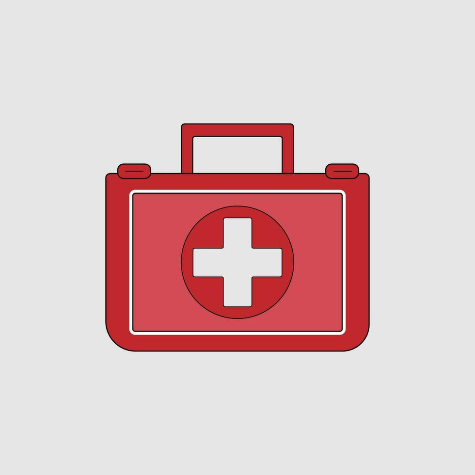 First aid kit vector. Medical instrument flat vector. vector