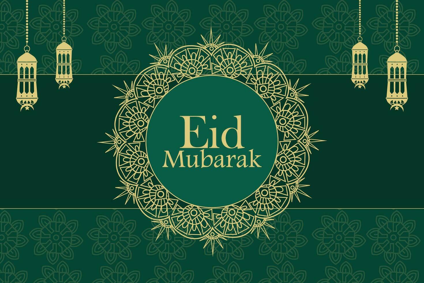 Eid Mubarak ornamental banner background design template. Islamic poster in Arabic style. vector