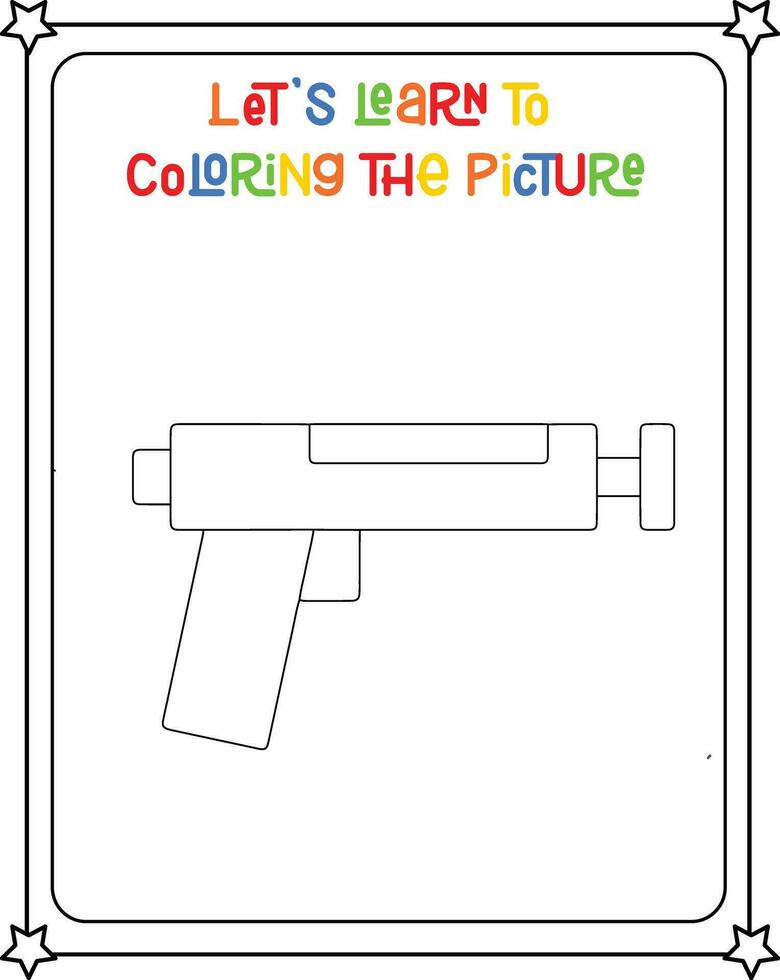 Drawing vector image a gun