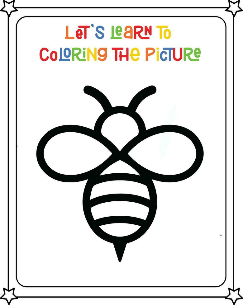 Drawing vector image cute bee