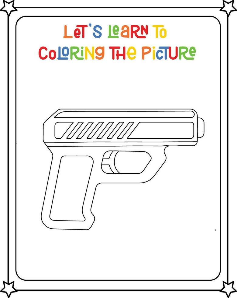 Drawing vector image cute gun