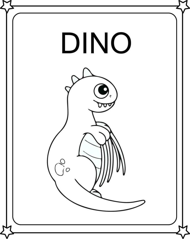 Drawing vector image cute baby dino