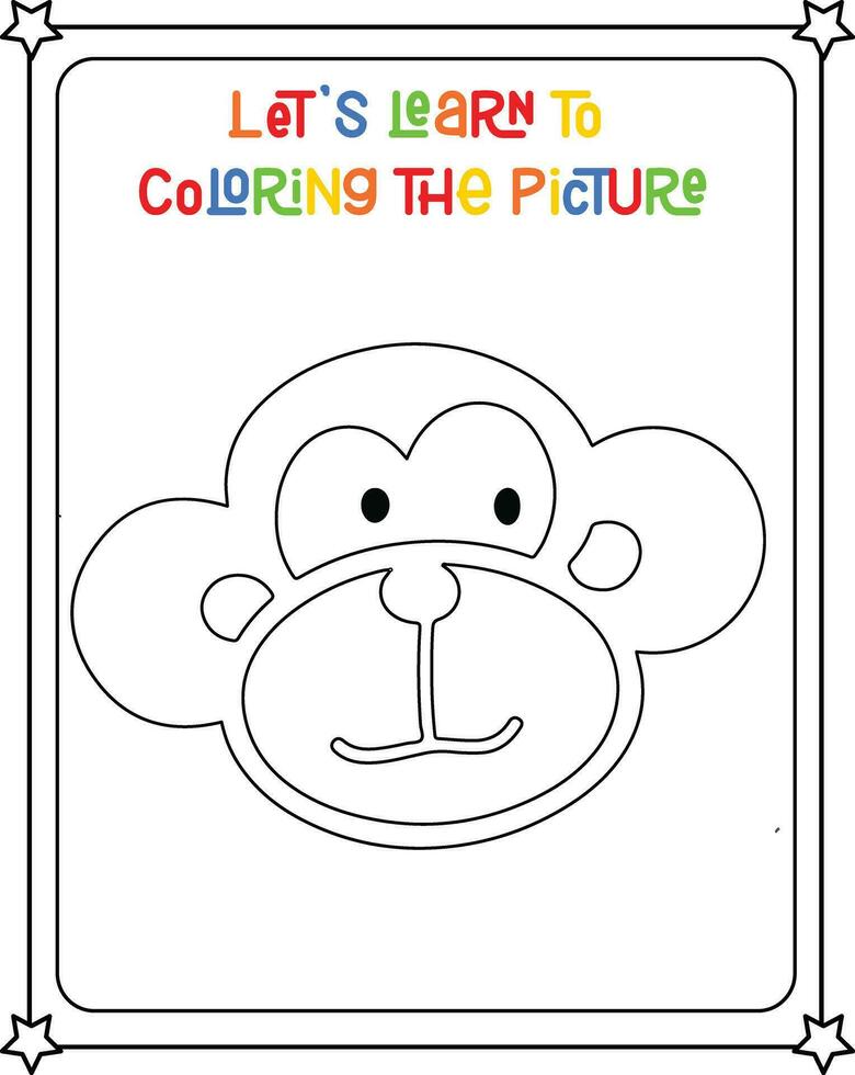 Drawing vector image a monkey head