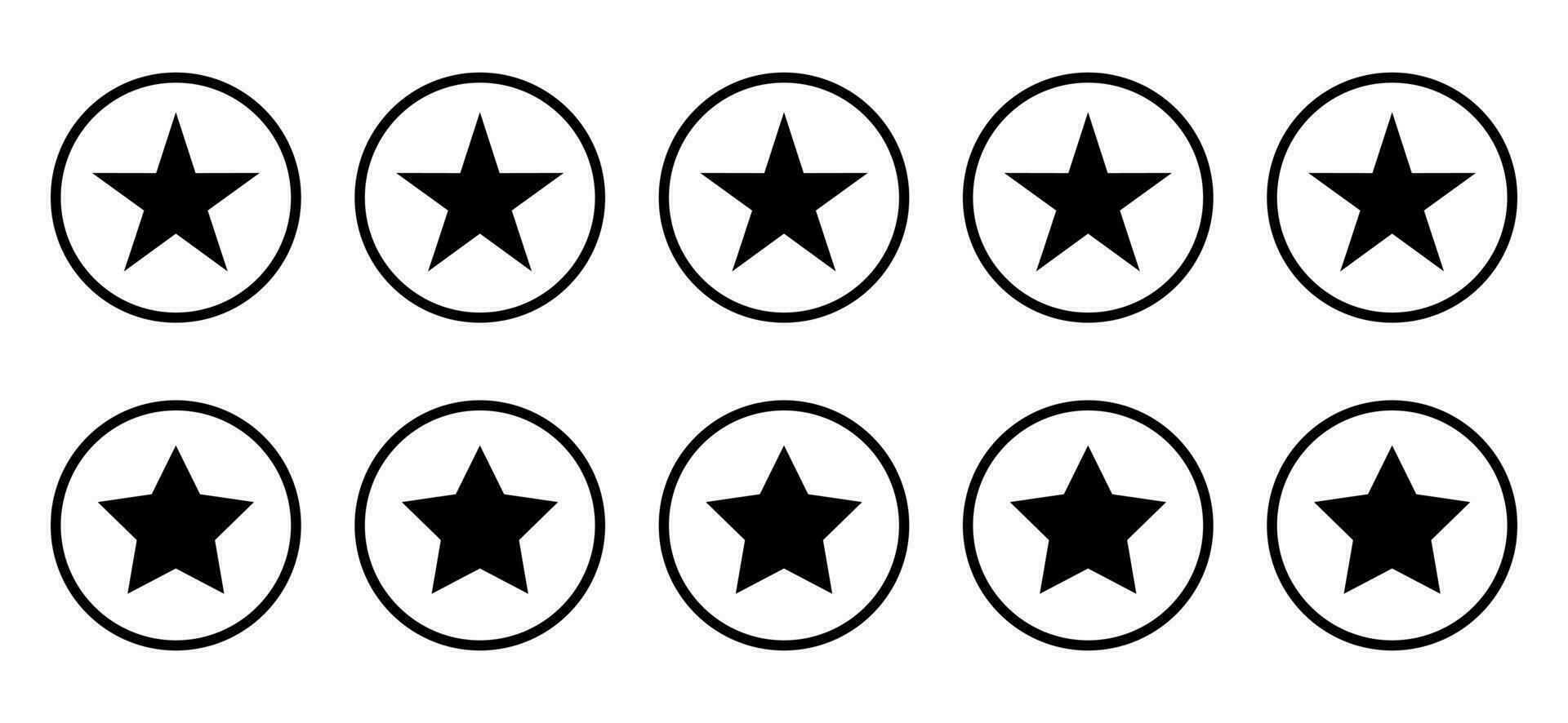 Five star feedback icon vector on circle line. Customer satisfaction review