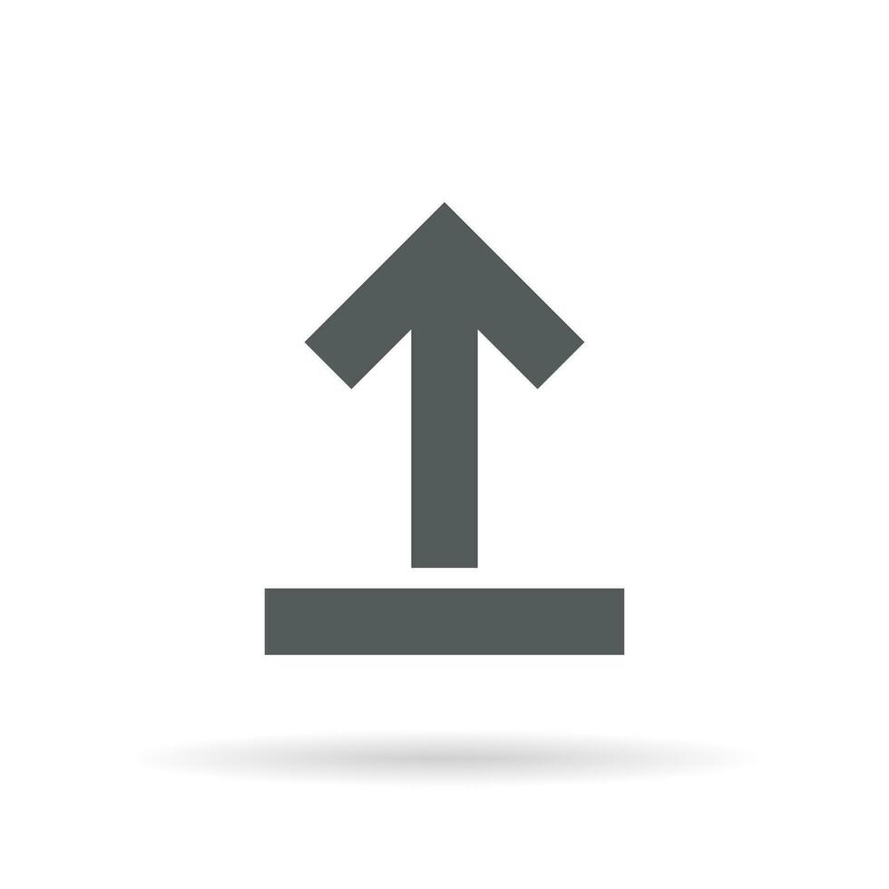 Upload icon vector isolated on white background. Uploading, up arrow symbol