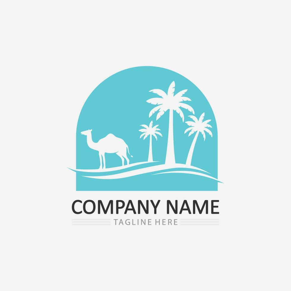 Palm tree summer logo template vector