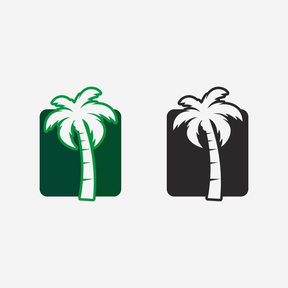 Palm tree summer logo template vector