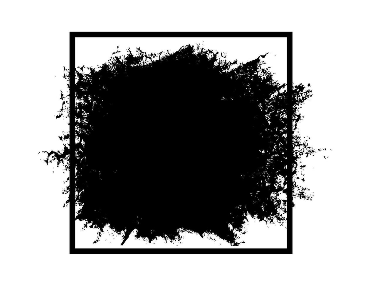 black paint splatter in a square frame, circle brush stroke paint stroke ink splat set of brush stroke illustrator brushes vector
