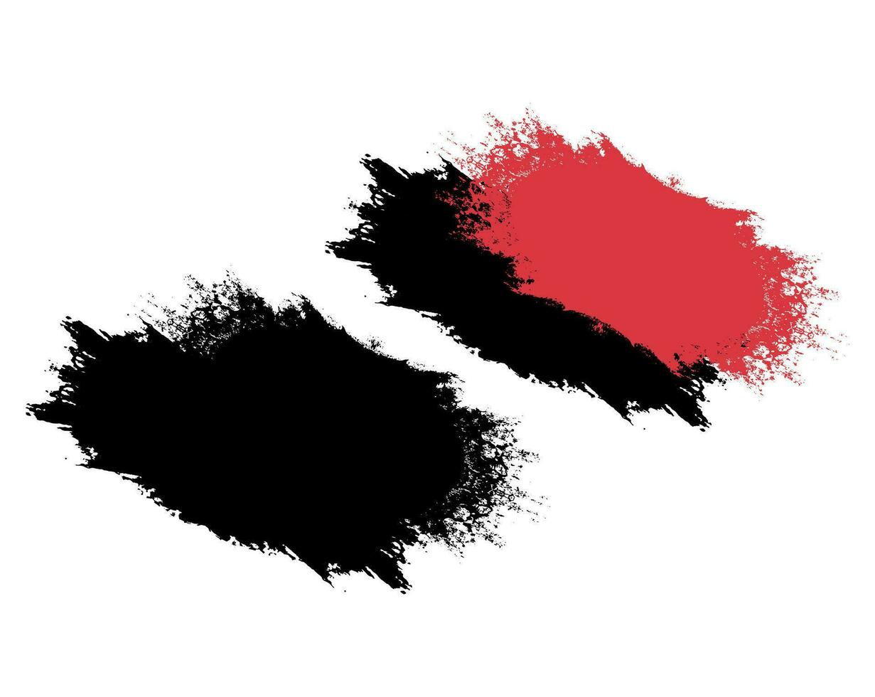 un negro y rojo pintar cepillo carrera conjunto en un blanco fondo, negro cepillo carrera conjunto pintar cepillo vector cepillo textura Clásico marco