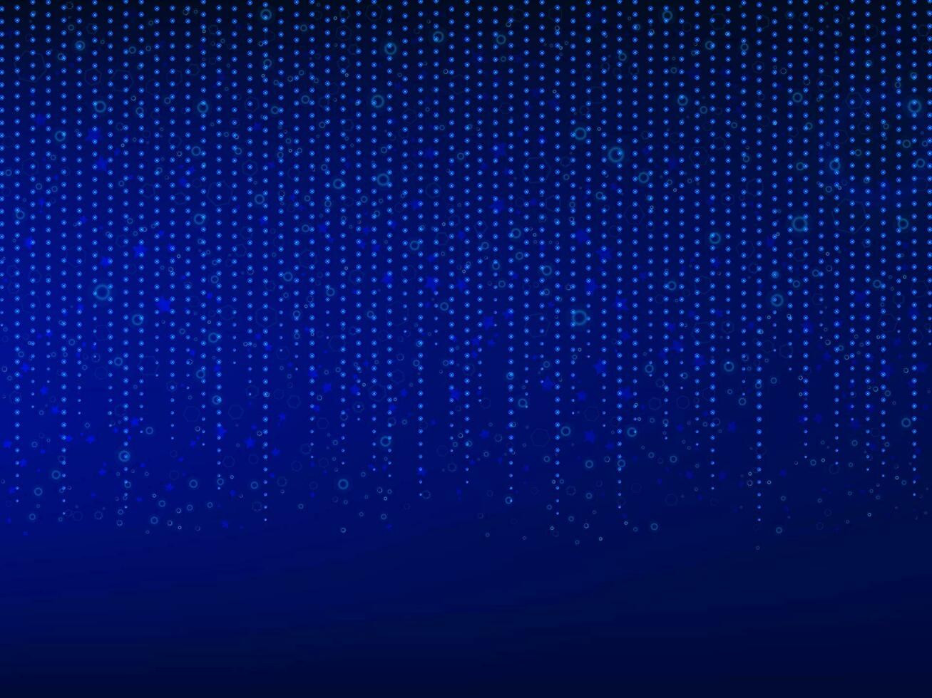 abstract blue background with dots and lines round circle technology vector design, star light dot effect abstract background