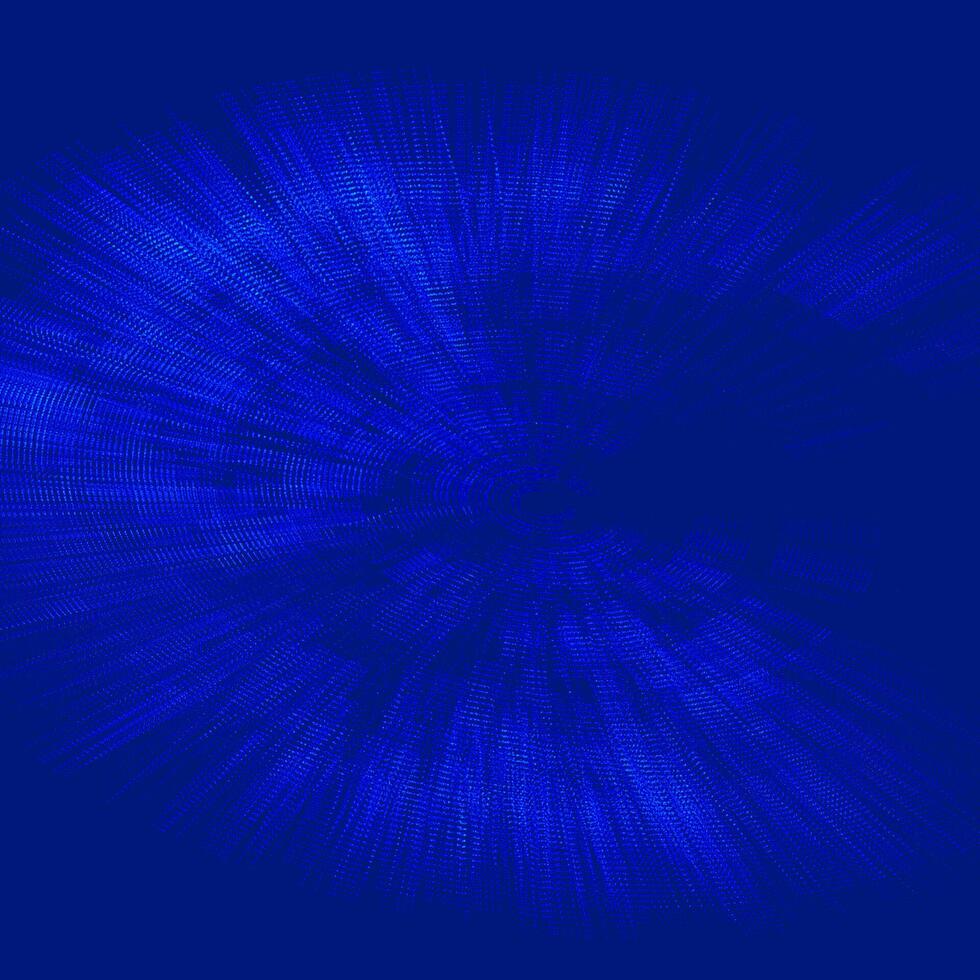 a blue background with a circular dots  pattern vector template design, abstract blue backgrounds with dot line rays wave
