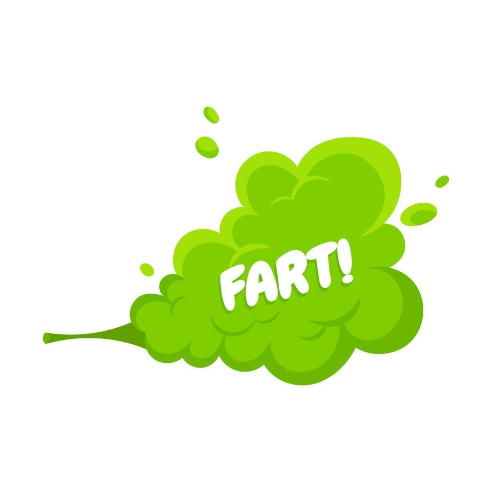 Smelling green cartoon smoke or fart clouds flat style design vector illustration. Bad stink or toxic aroma cartoon smoke cloud isolated on white background.