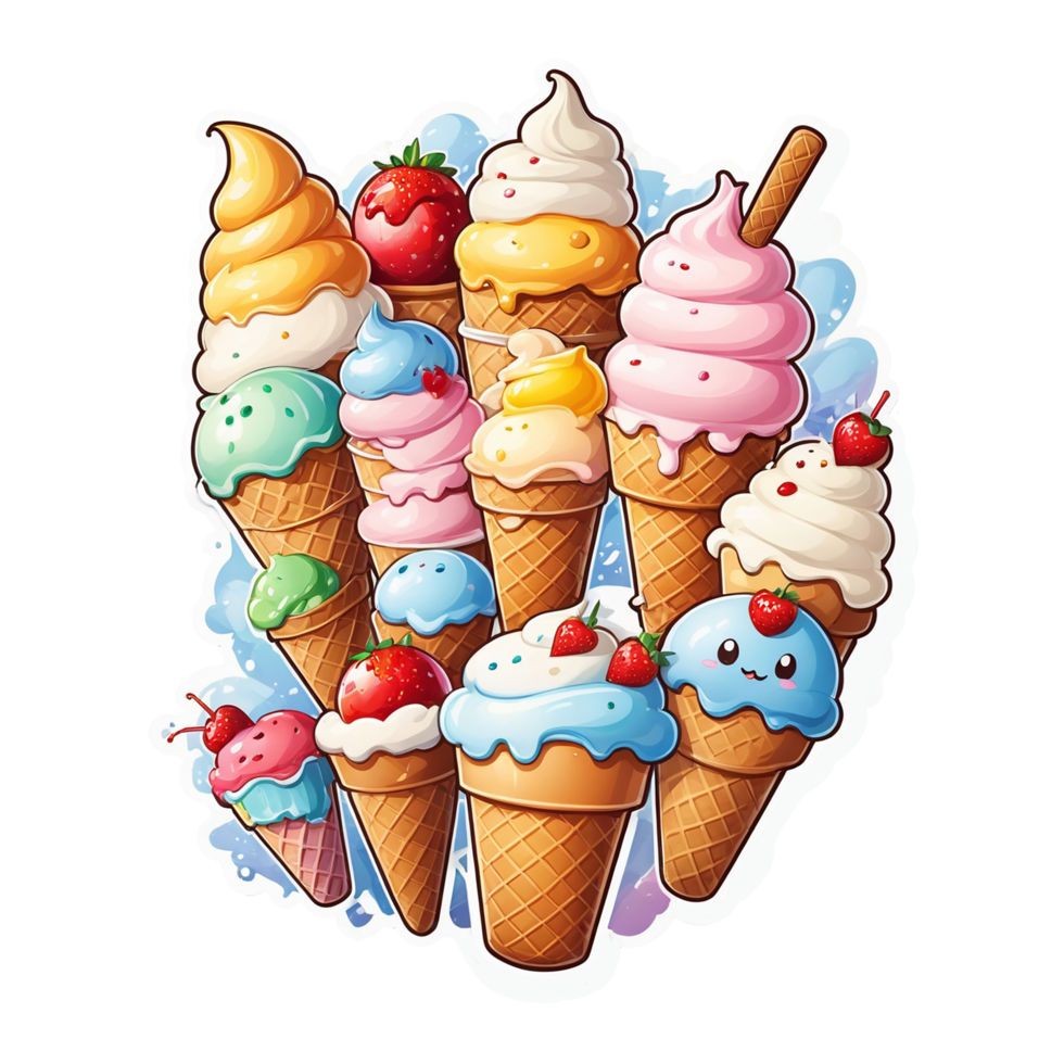 Aufkleber zufällig Eis Sahne png