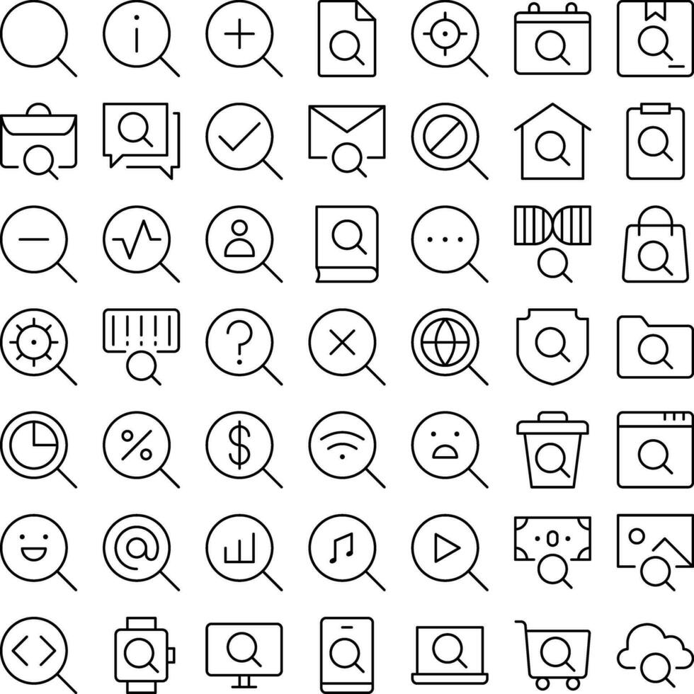 Vector of Search Icon Set. Perfect for user interface, new application.