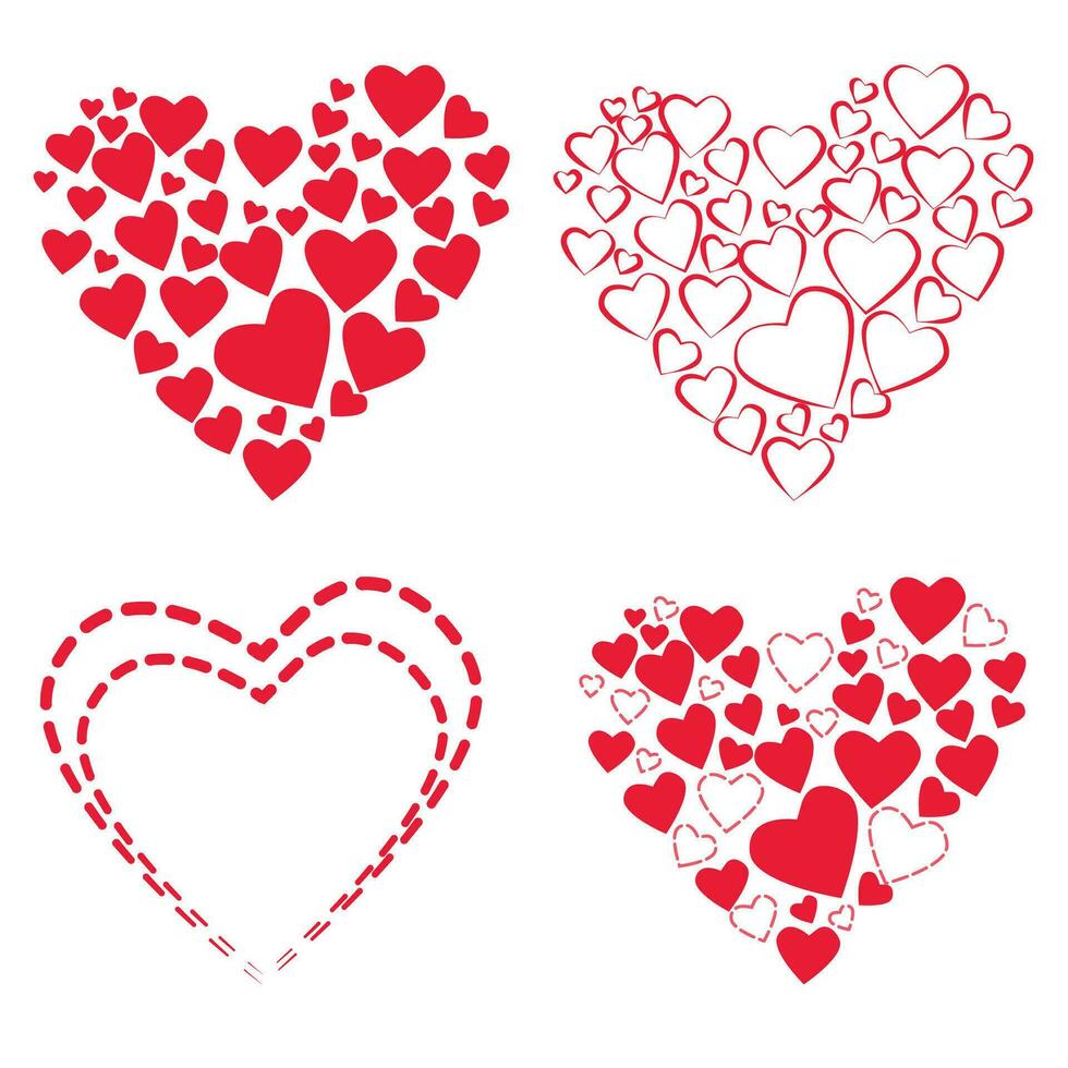 Heart Shapes, Heart Pattern, Heart Doodles, Swirl Pattern vector