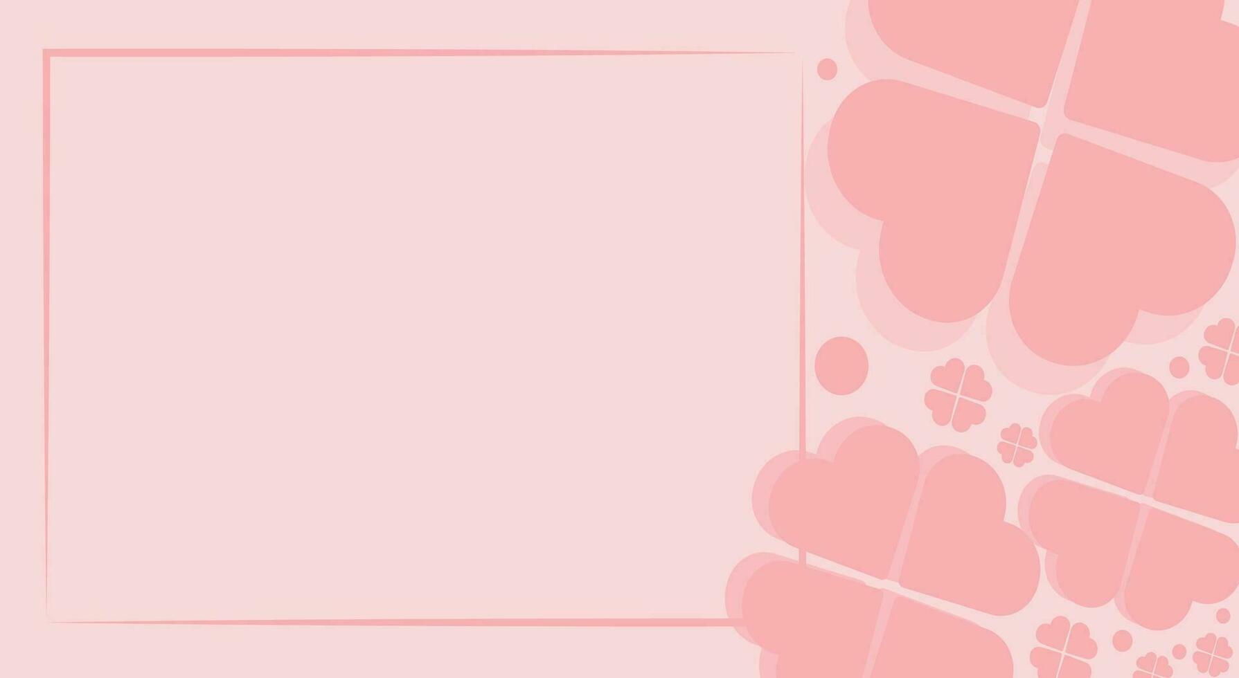 pink hearts on soft pink color background valentine day concept background vector illustration
