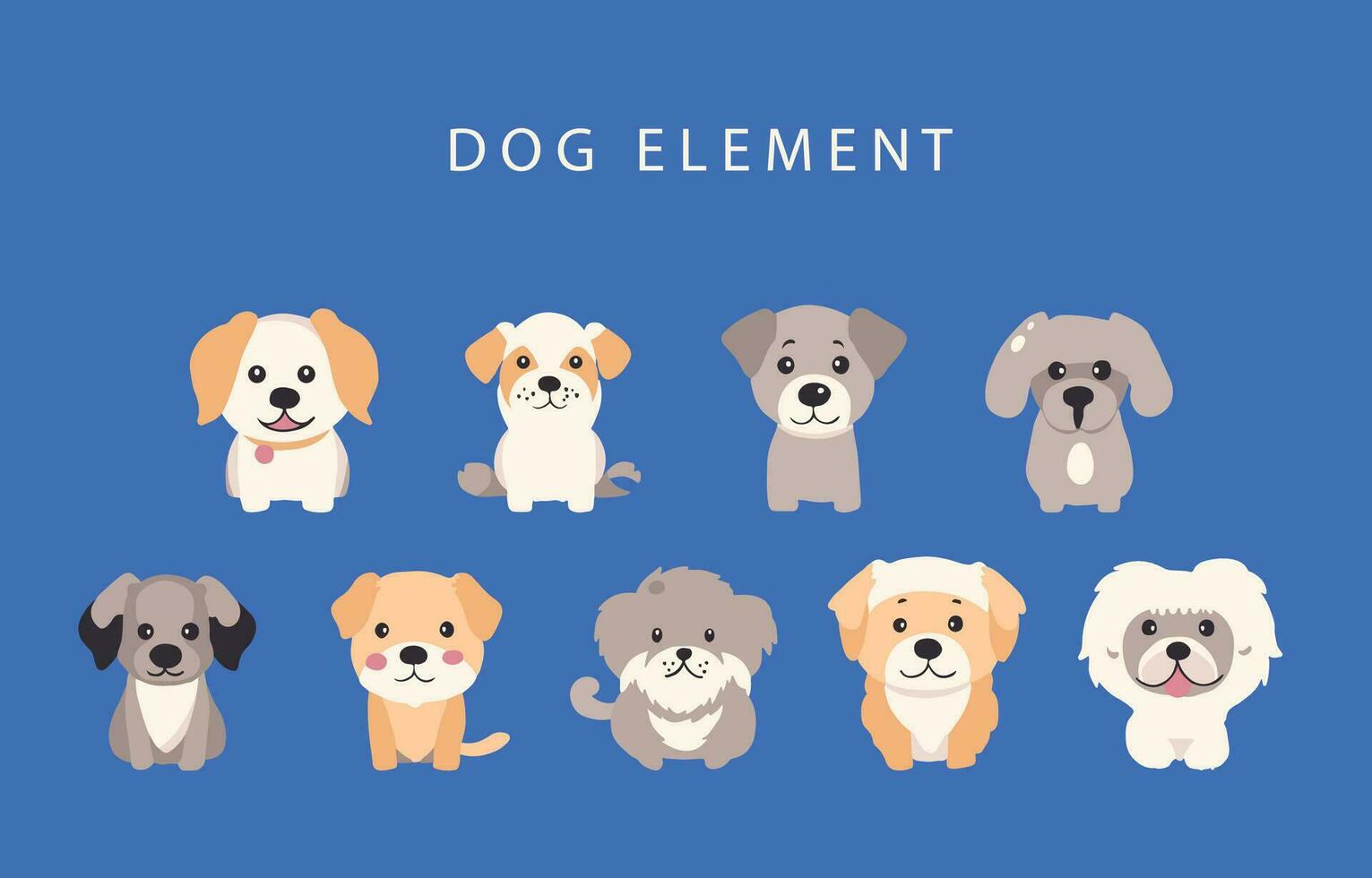 Dog character element set.illustration vector for postcard,sticker