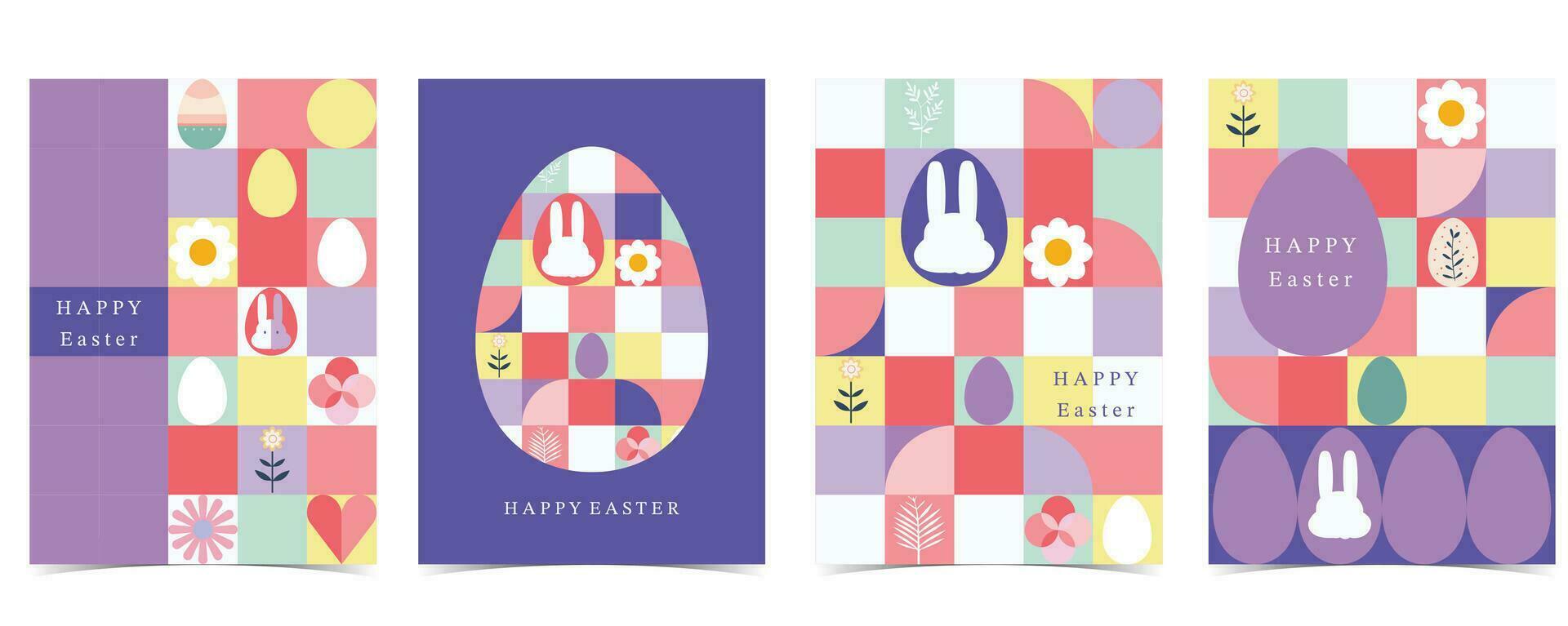 Easter day background for vertical a4 design with geometric style vector
