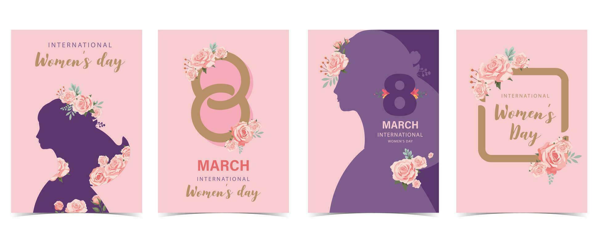 internacional mujer día con Rosa utilizar para vertical a4 tarjeta diseño vector