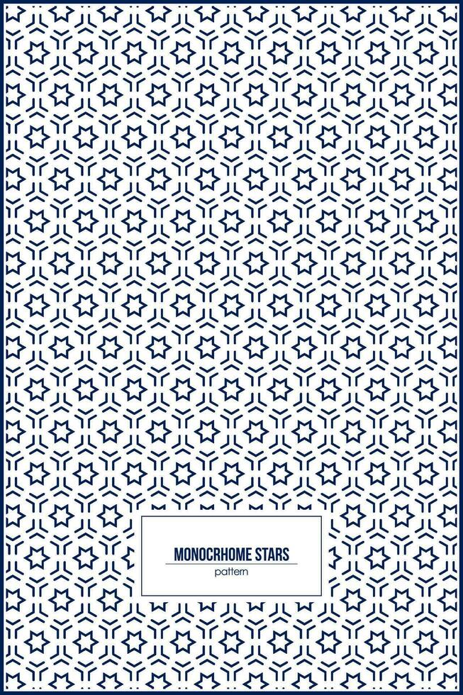 lively stars pattern with monocrhome dark blue color vector
