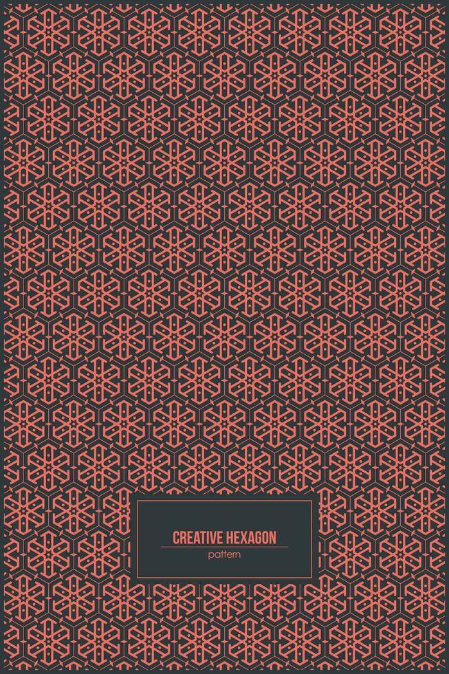 creative pink hexagon pattern with retro dark background vector