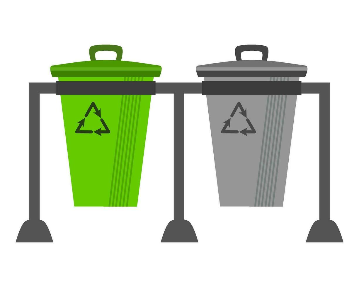 Trashcan Collection with Different Colors vector