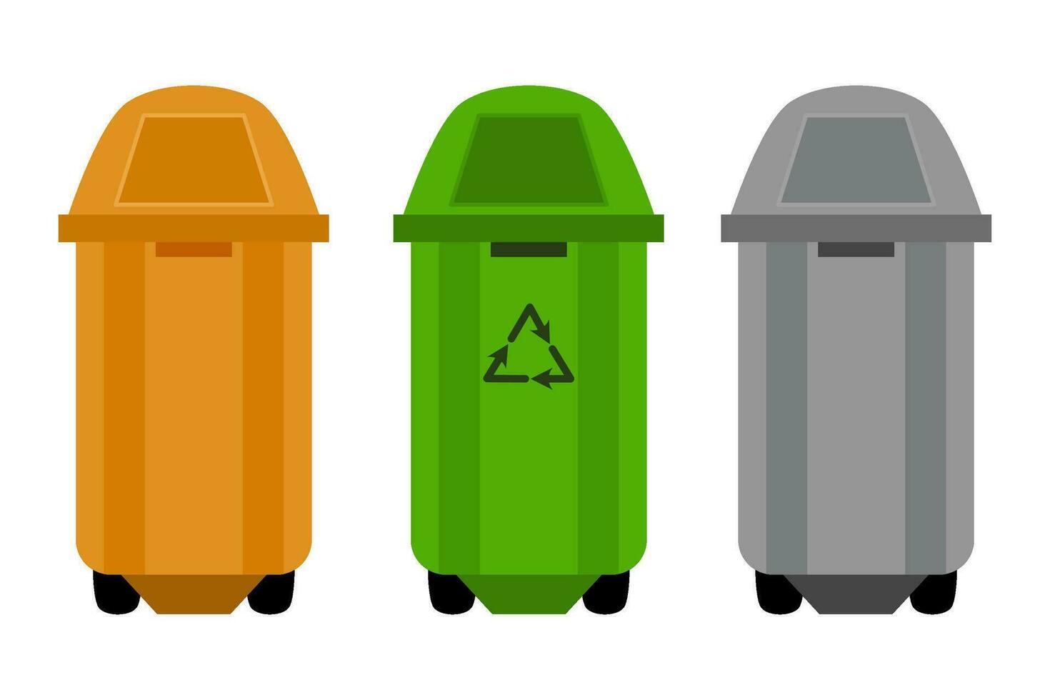 Trashcan Collection with Different Colors vector