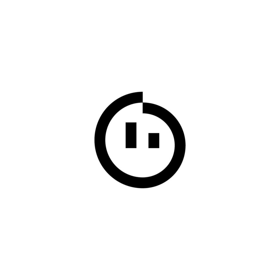 a black and white logo with a power symbol vector