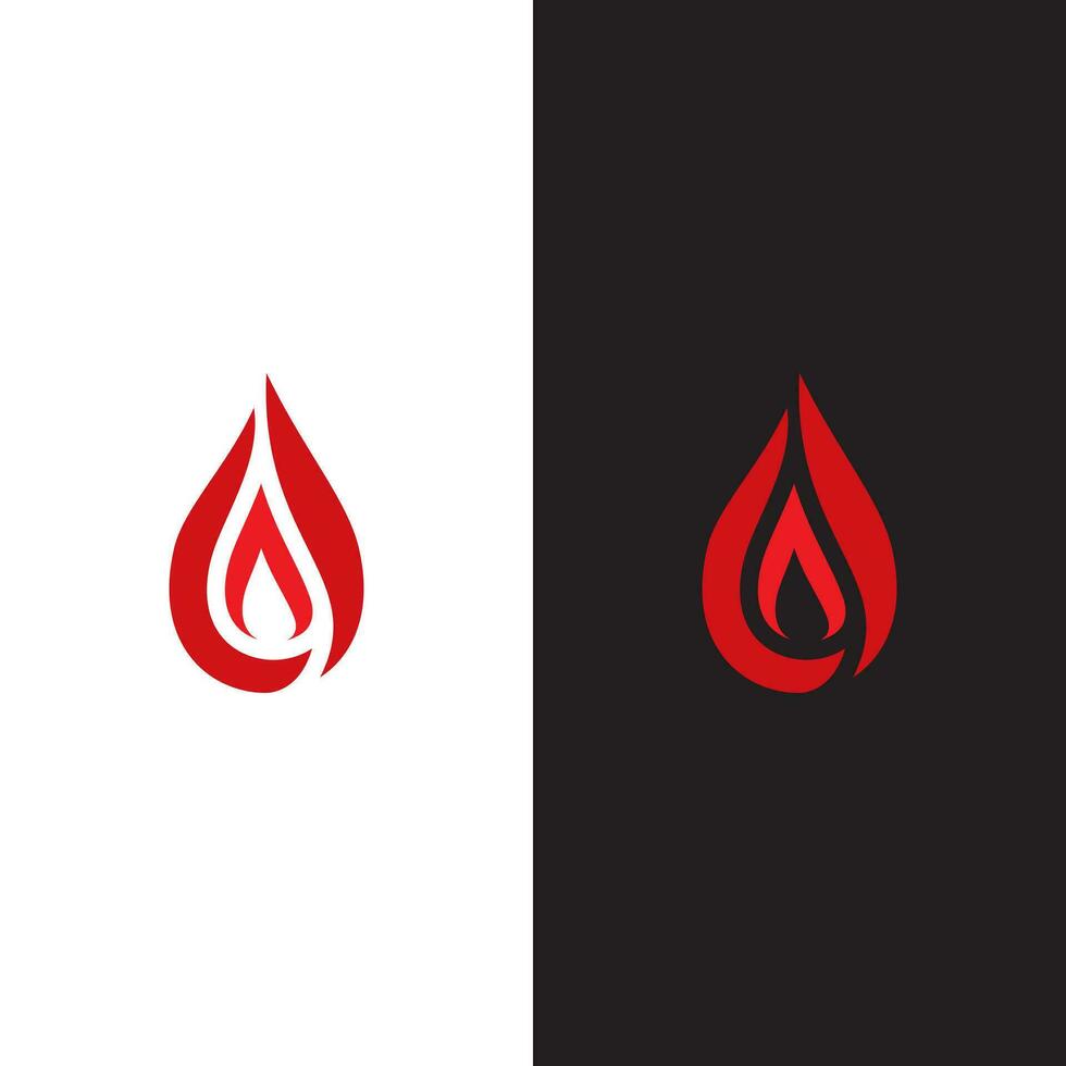 un rojo y negro logo con un soltar de sangre o fuego vector