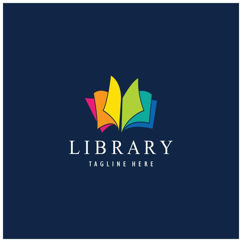 book or library logo for bookstores, book companies, publishers, encyclopedias, libraries, education, digital books, vectors