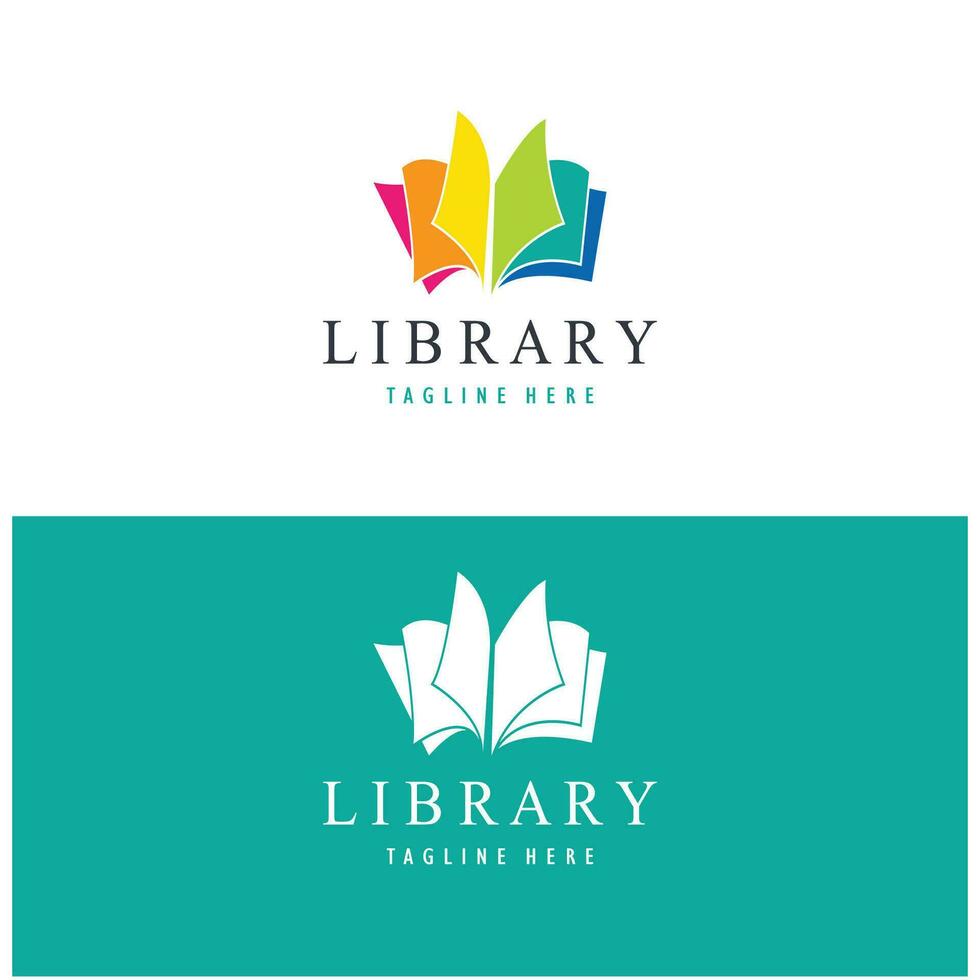 book or library logo for bookstores, book companies, publishers, encyclopedias, libraries, education, digital books, vectors