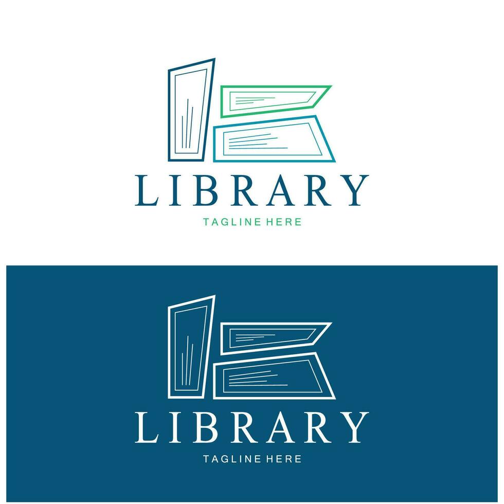 libro o biblioteca logo para librerías, libro compañías, editores, enciclopedias, bibliotecas, educación, digital libros, vectores