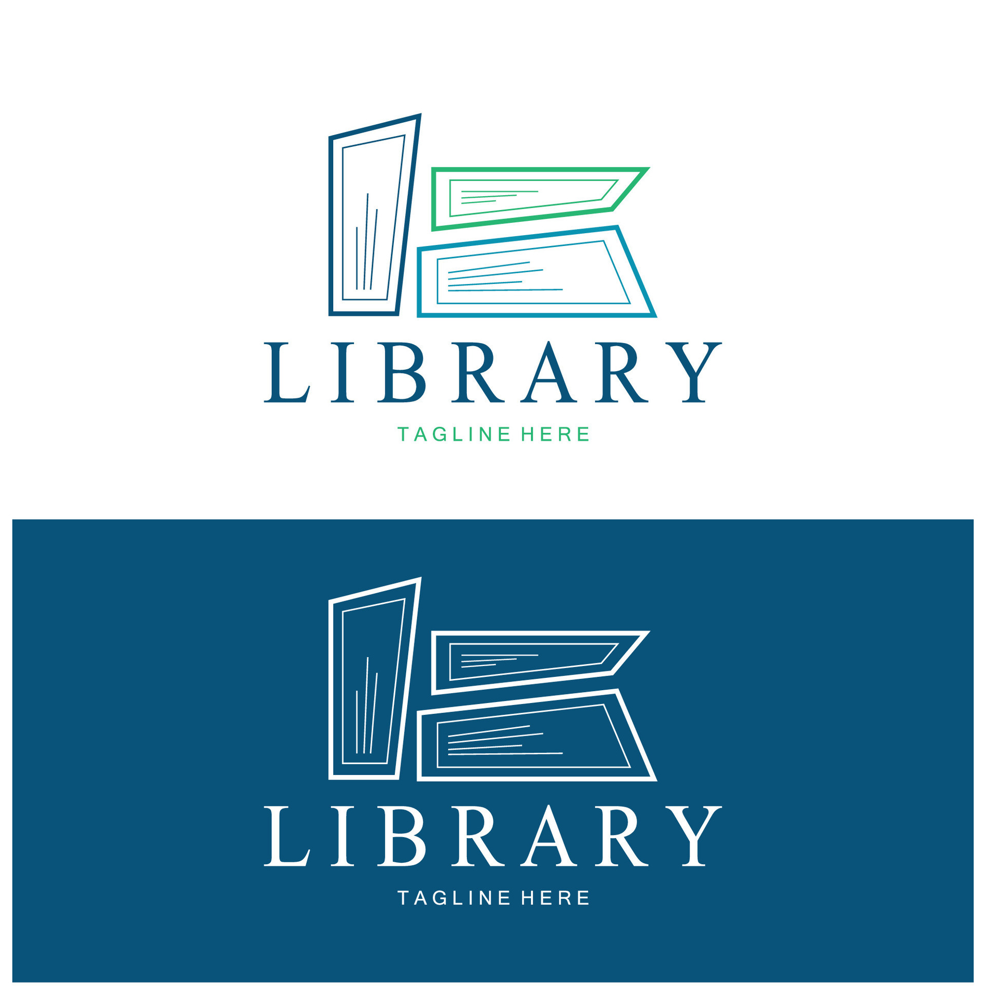 book or library logo for bookstores, book companies, publishers ...