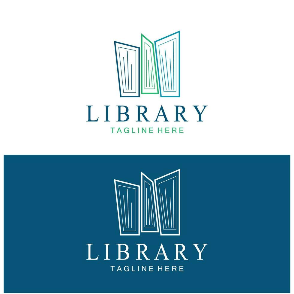 libro o biblioteca logo para librerías, libro compañías, editores, enciclopedias, bibliotecas, educación, digital libros, vectores