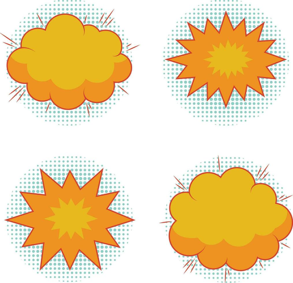 Comic Dynamic Icons. Pop Art Style. Isolated On White Background vector