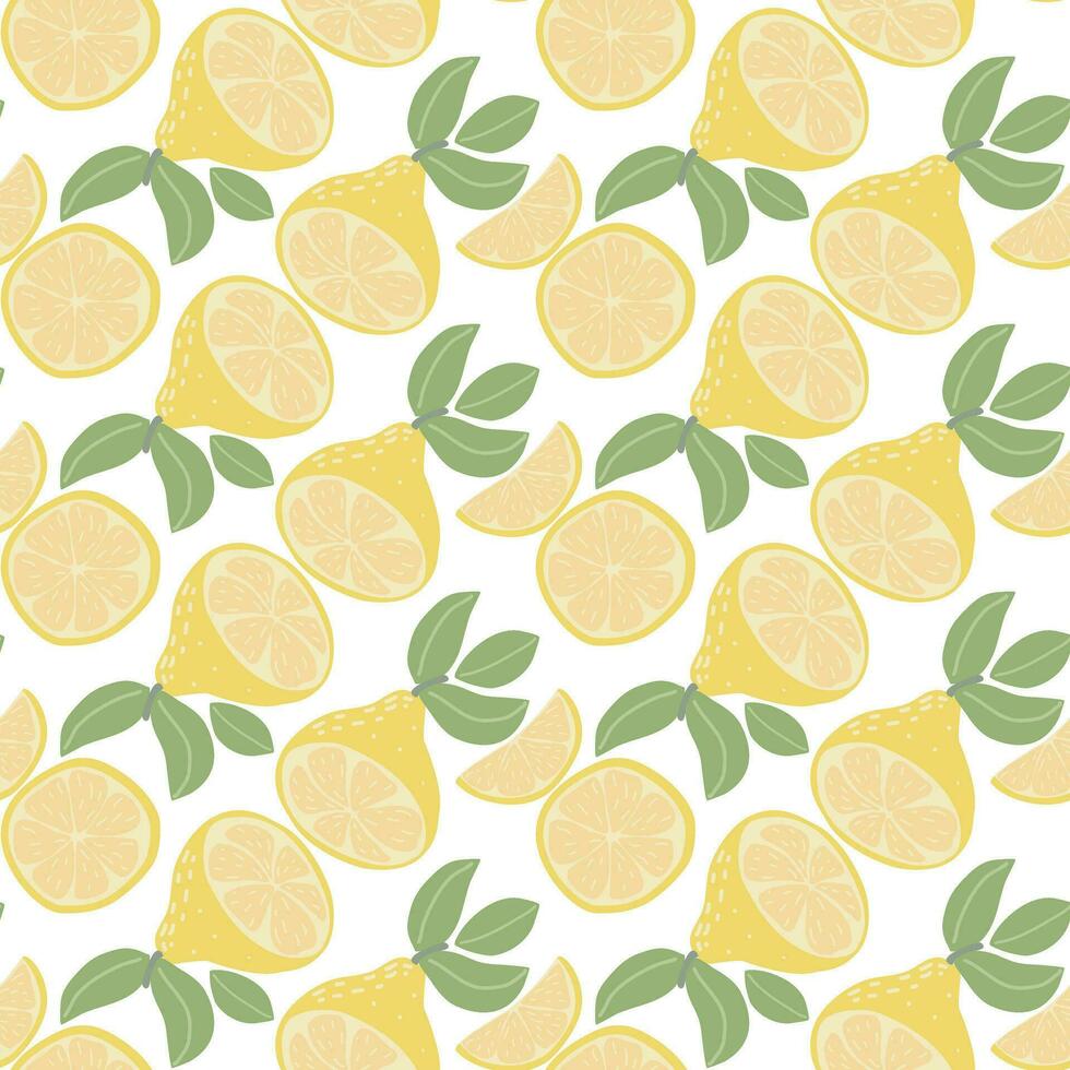 Botanical citrus seamless pattern vector illustration