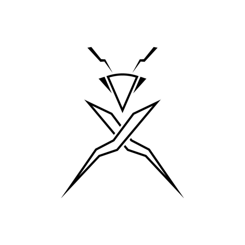 a black and white drawing of a insect vector
