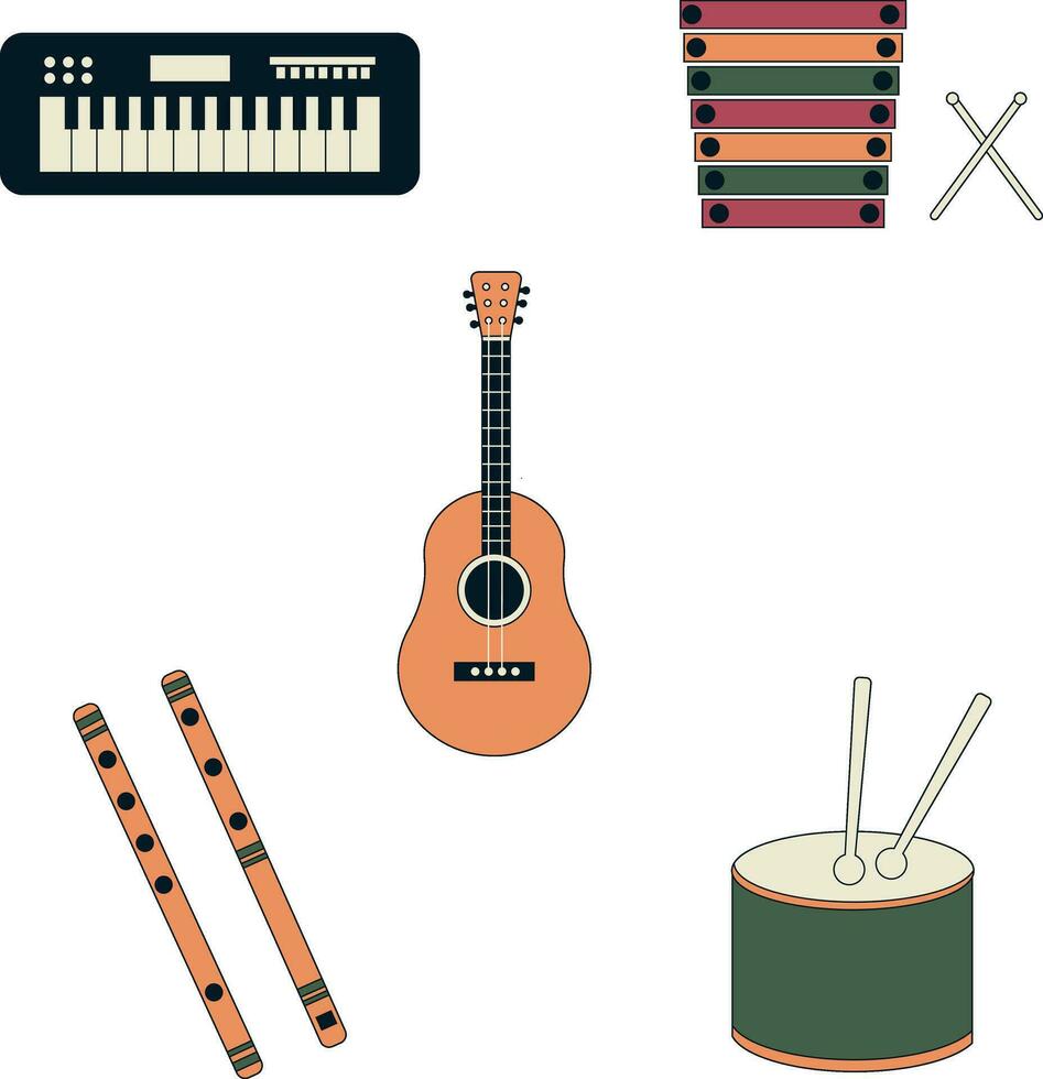 musical instrumento vector icono colocar.