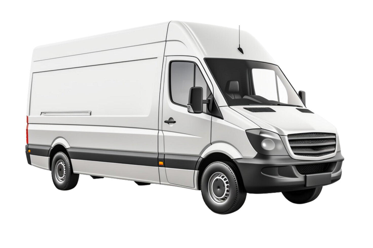 AI generated Delivery white van with space for text isolated over on transparent background. png