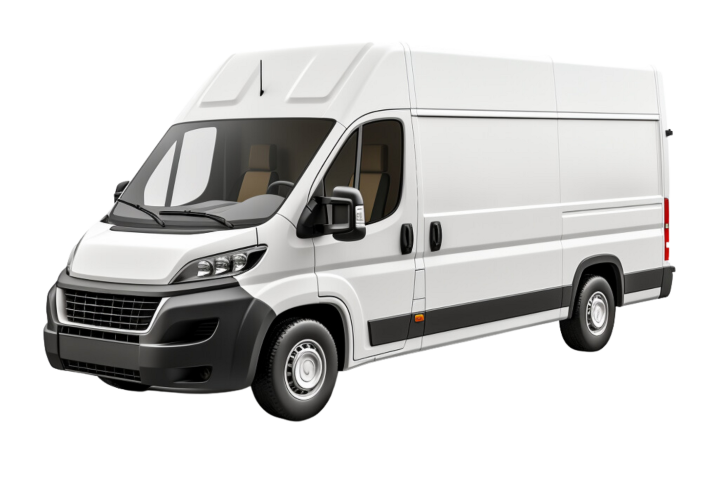 AI generated Delivery white van with space for text isolated over on transparent background. png