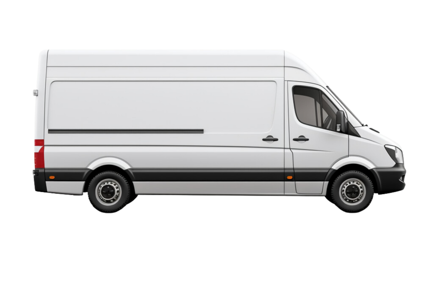 AI generated Delivery white van with space for text isolated over on transparent background. png