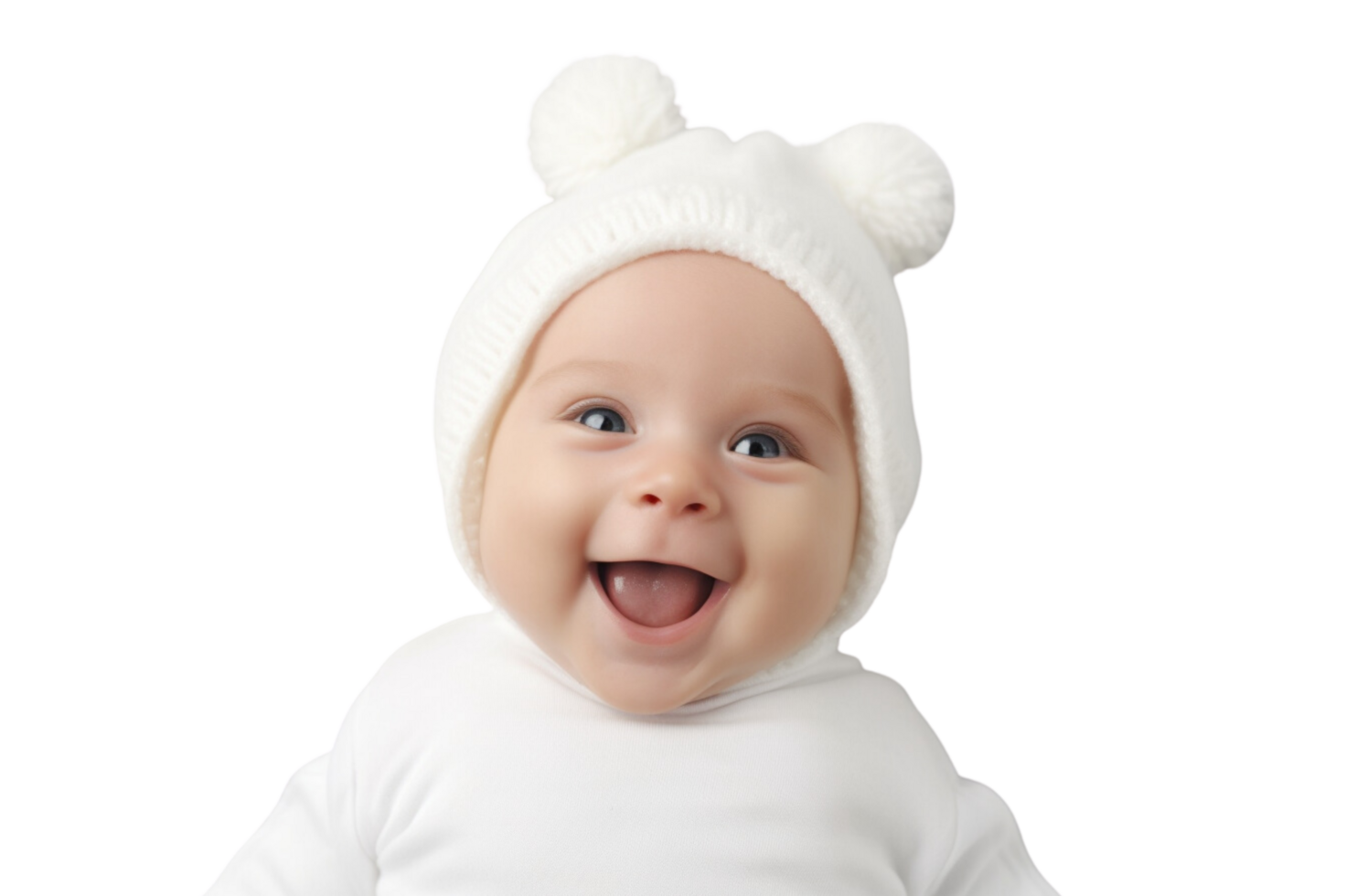 AI generated Portrait newborn baby happy over isolated on transparent background. png