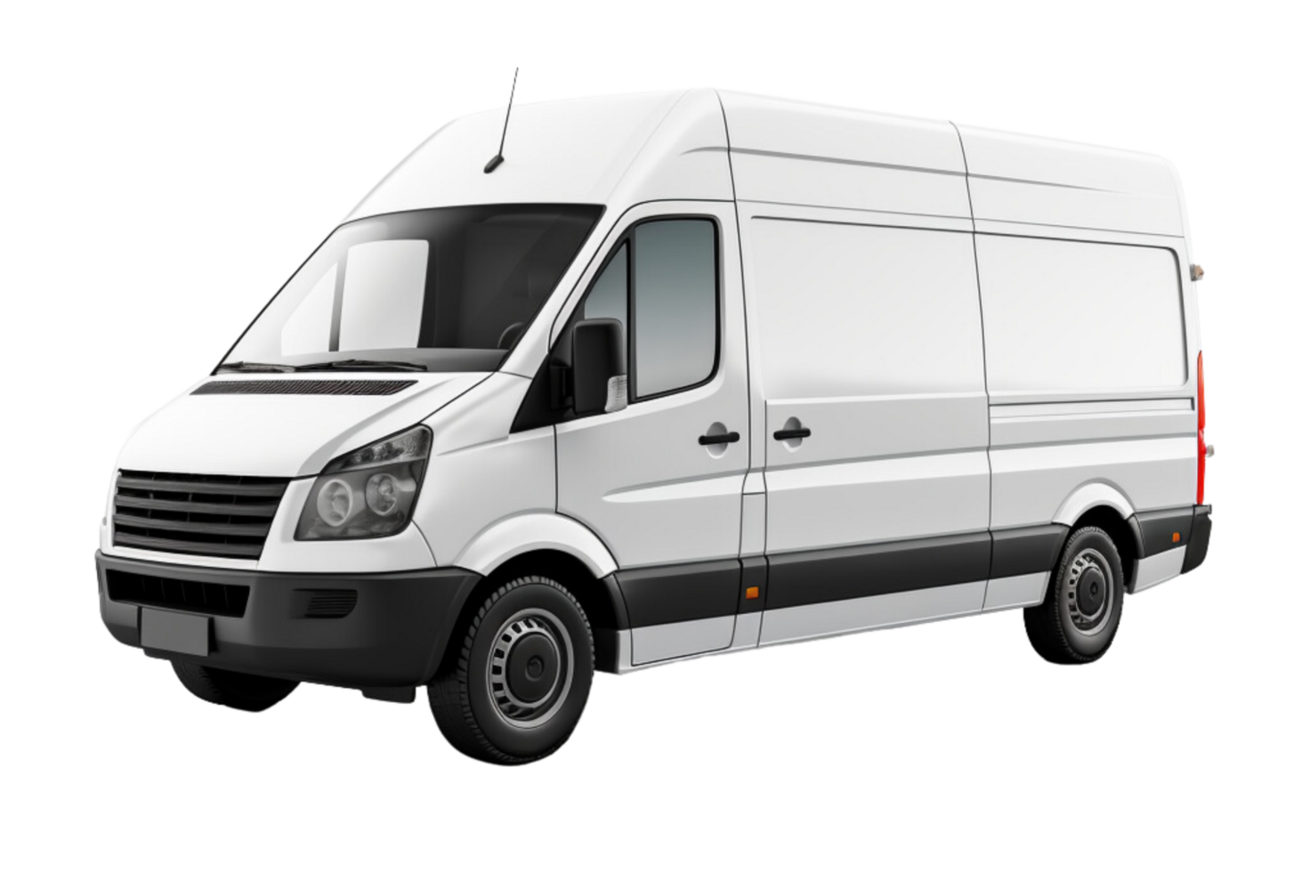 AI generated Delivery white van with space for text isolated over on transparent background. png