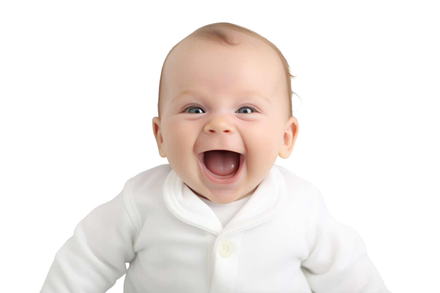 AI generated Portrait newborn baby happy over isolated on transparent background. png