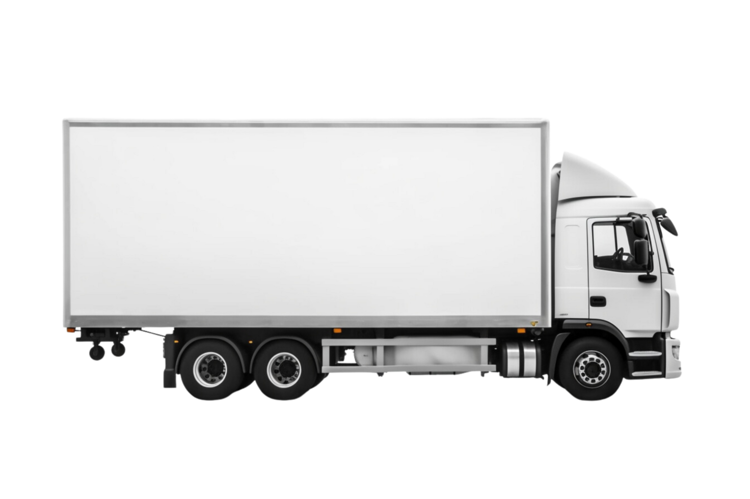 AI generated Delivery white truck with space for text isolated over on transparent background. png