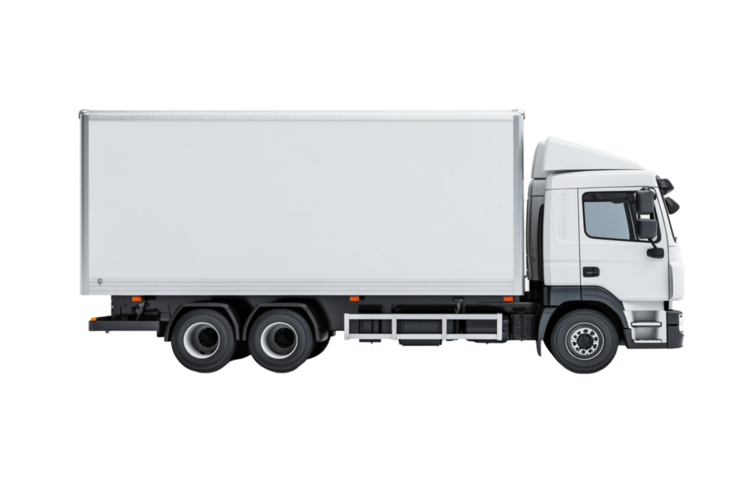 AI generated Delivery white truck with space for text isolated over on transparent background. png