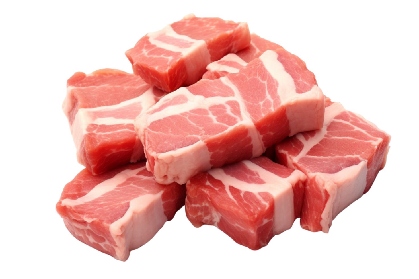 AI generated Raw Pork isolated on a transparent background. png