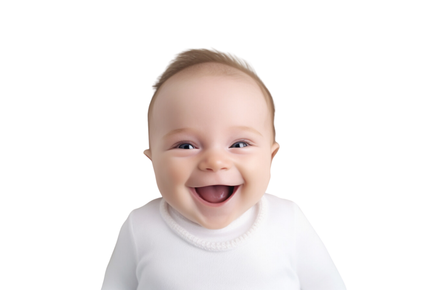 AI generated Portrait newborn baby happy over isolated on transparent background. png