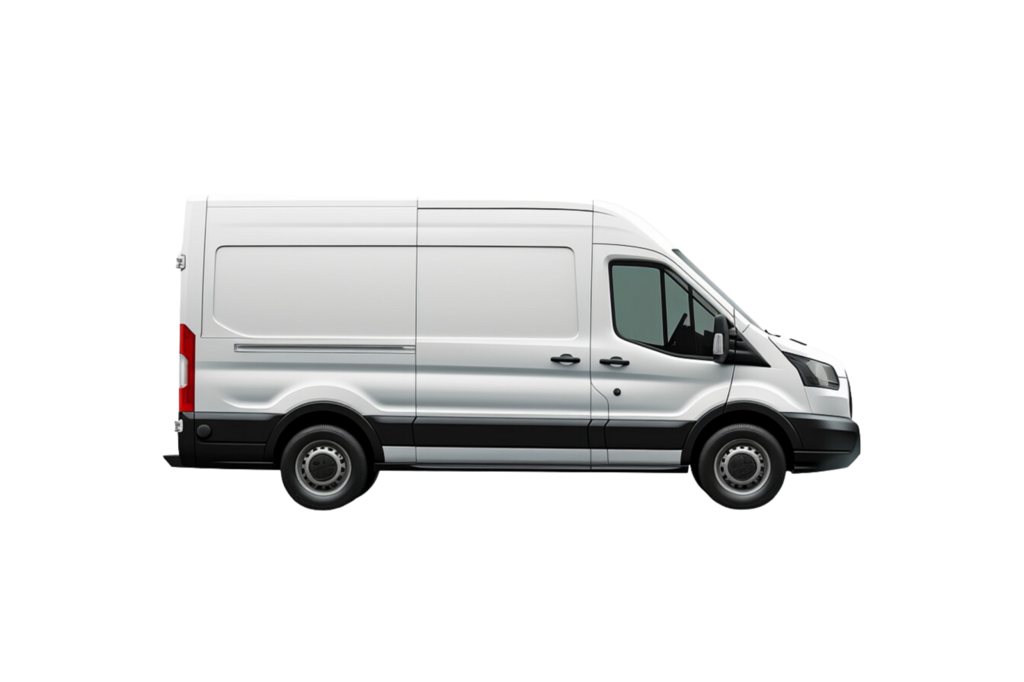 AI generated Delivery white van with space for text isolated over on transparent background. png