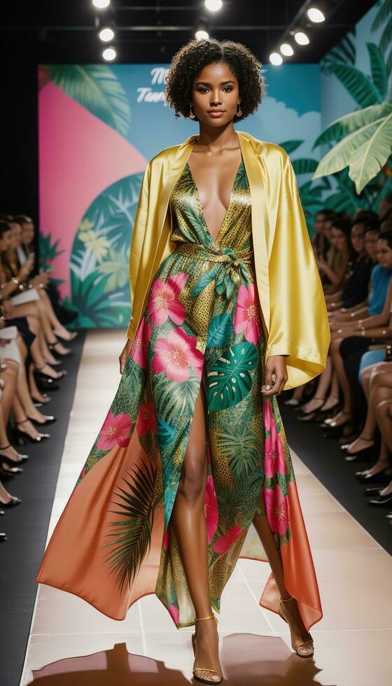 AI generated A model walks the runway. ai generative photo